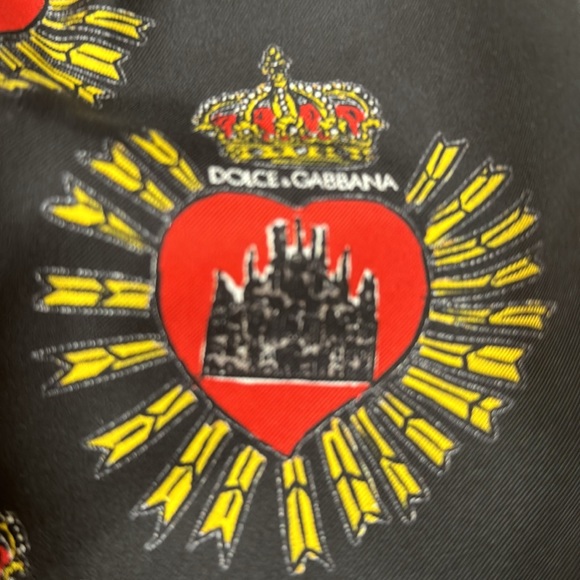 DOLCE & GABBANA SILK GRAPHIC LOGO PRINT TOTE BAG FULLY LINED DOUBLE TOP HANDLE - Picture 4 of 9